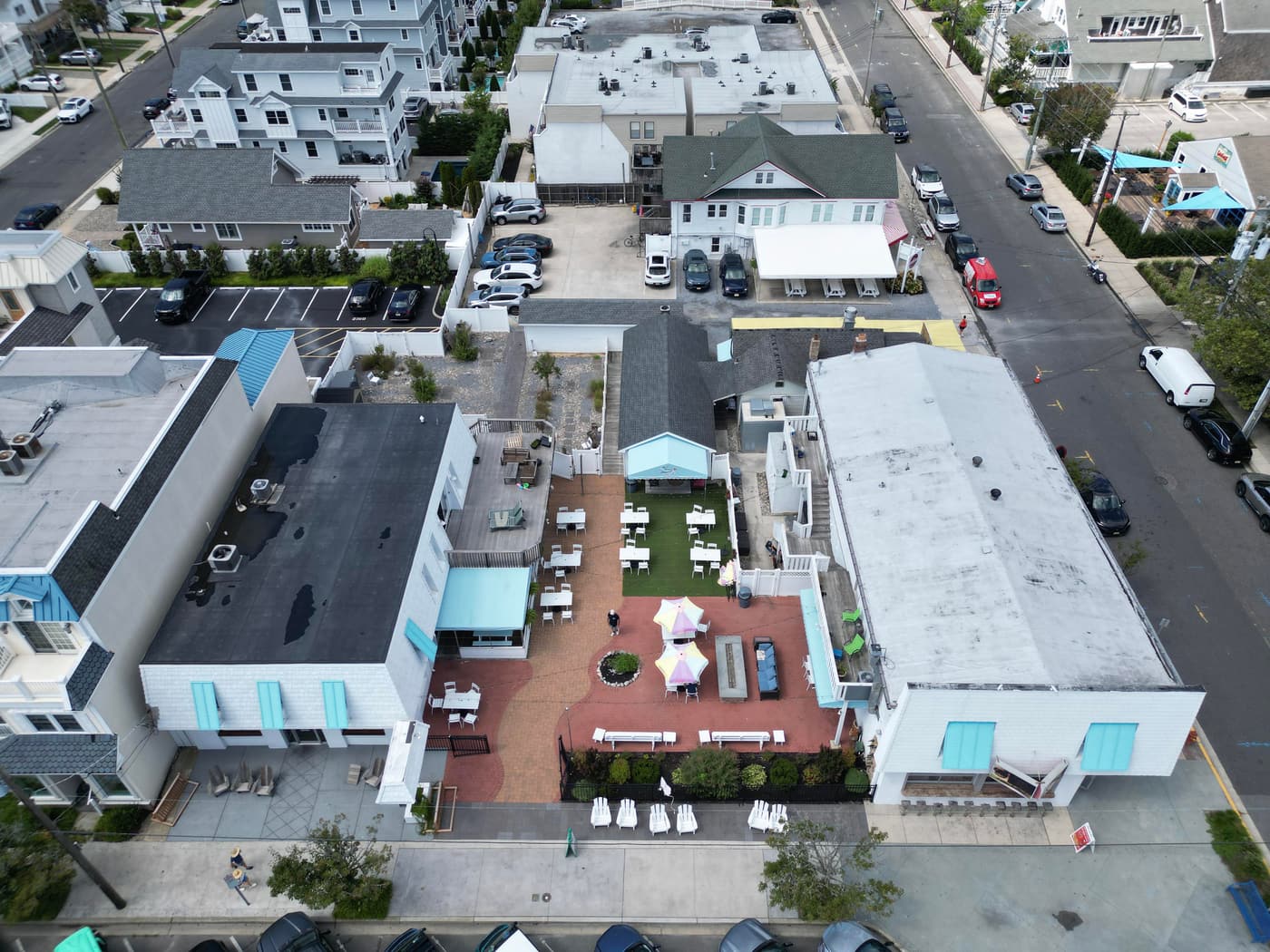 Exterior view of the restaurant building at 2108 Dune Drive, Avalon.