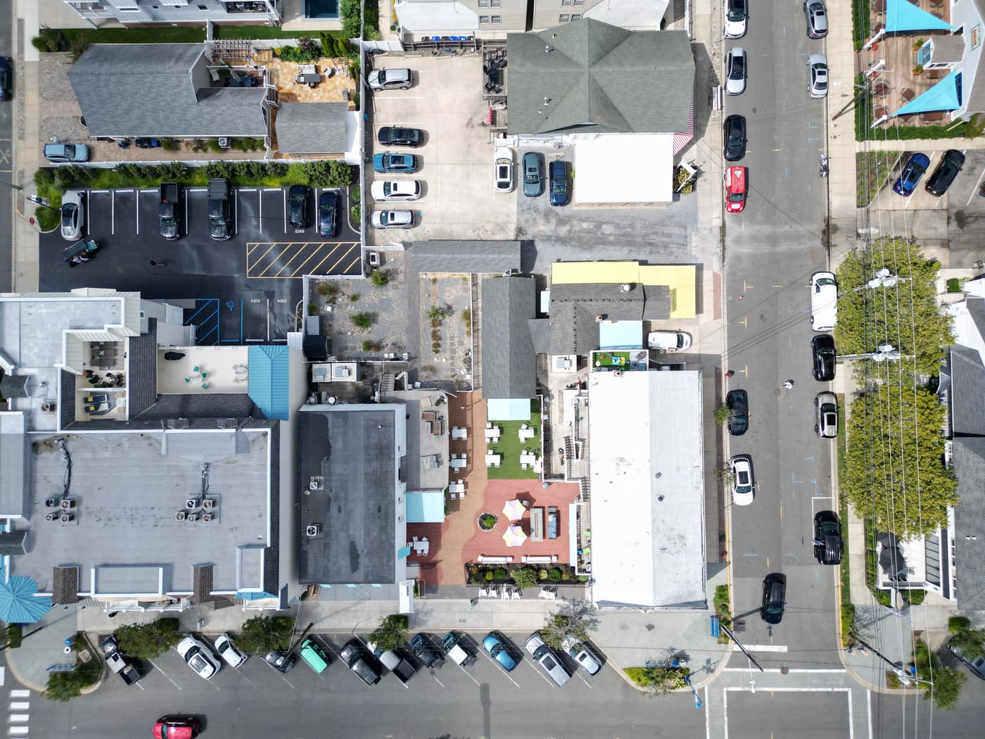 Exterior view of the restaurant building at 2108 Dune Drive, Avalon.