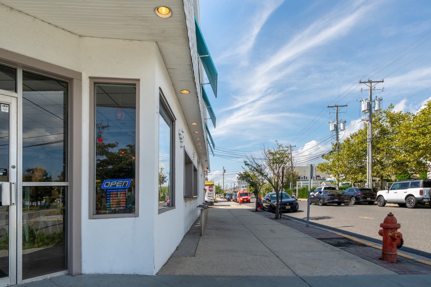 Exterior view of the restaurant building at 2108 Dune Drive, Avalon.