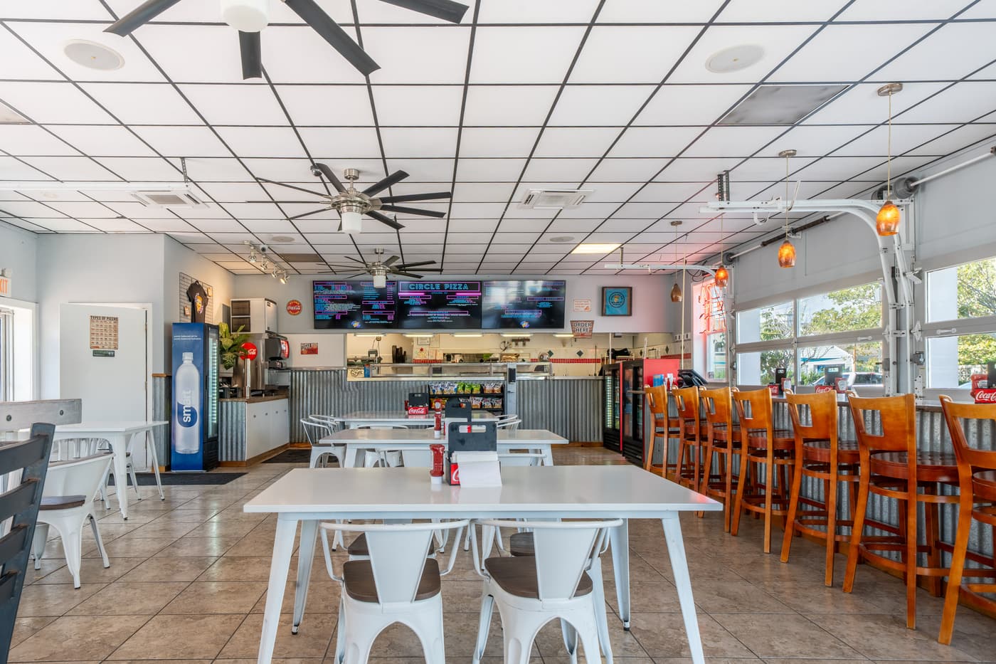 The dining room of the restaurant at 2108 Dune Drive.