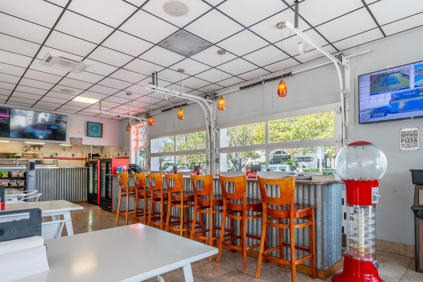 The dining room of the restaurant at 2108 Dune Drive.