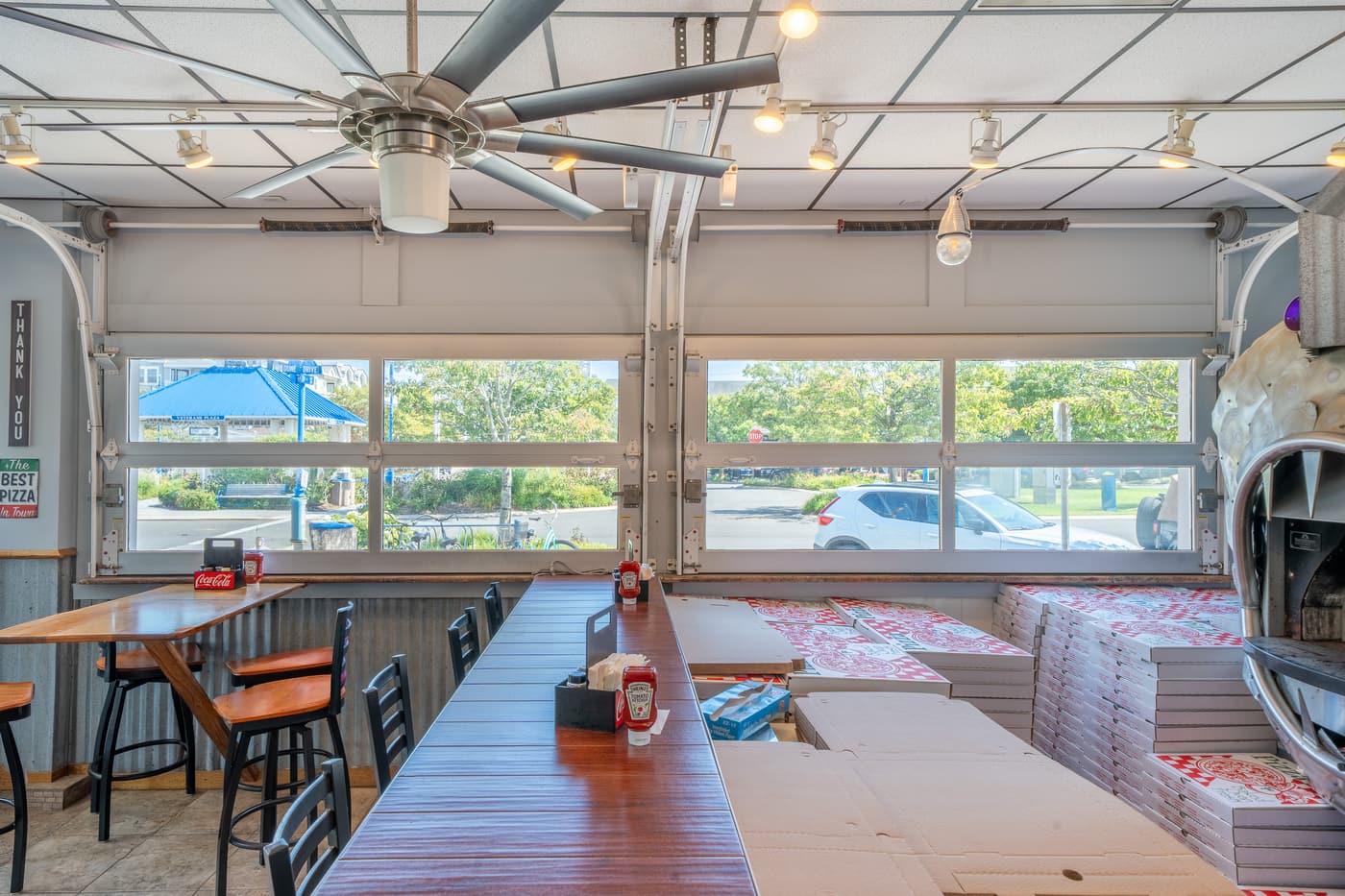 The dining room of the restaurant at 2108 Dune Drive.
