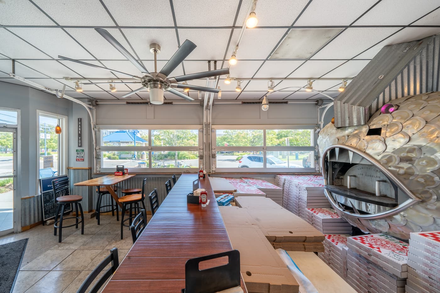 The dining room of the restaurant at 2108 Dune Drive.