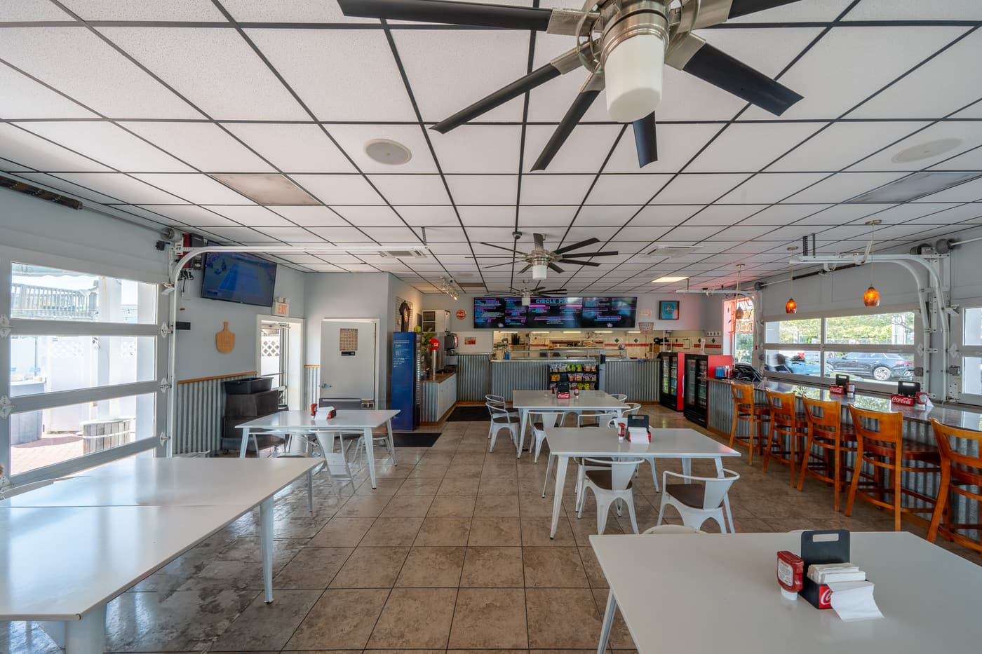 The dining room of the restaurant at 2108 Dune Drive.