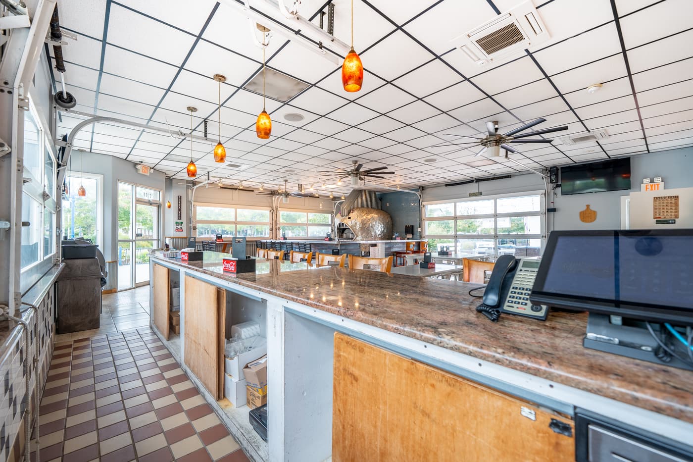 The dining room of the restaurant at 2108 Dune Drive.