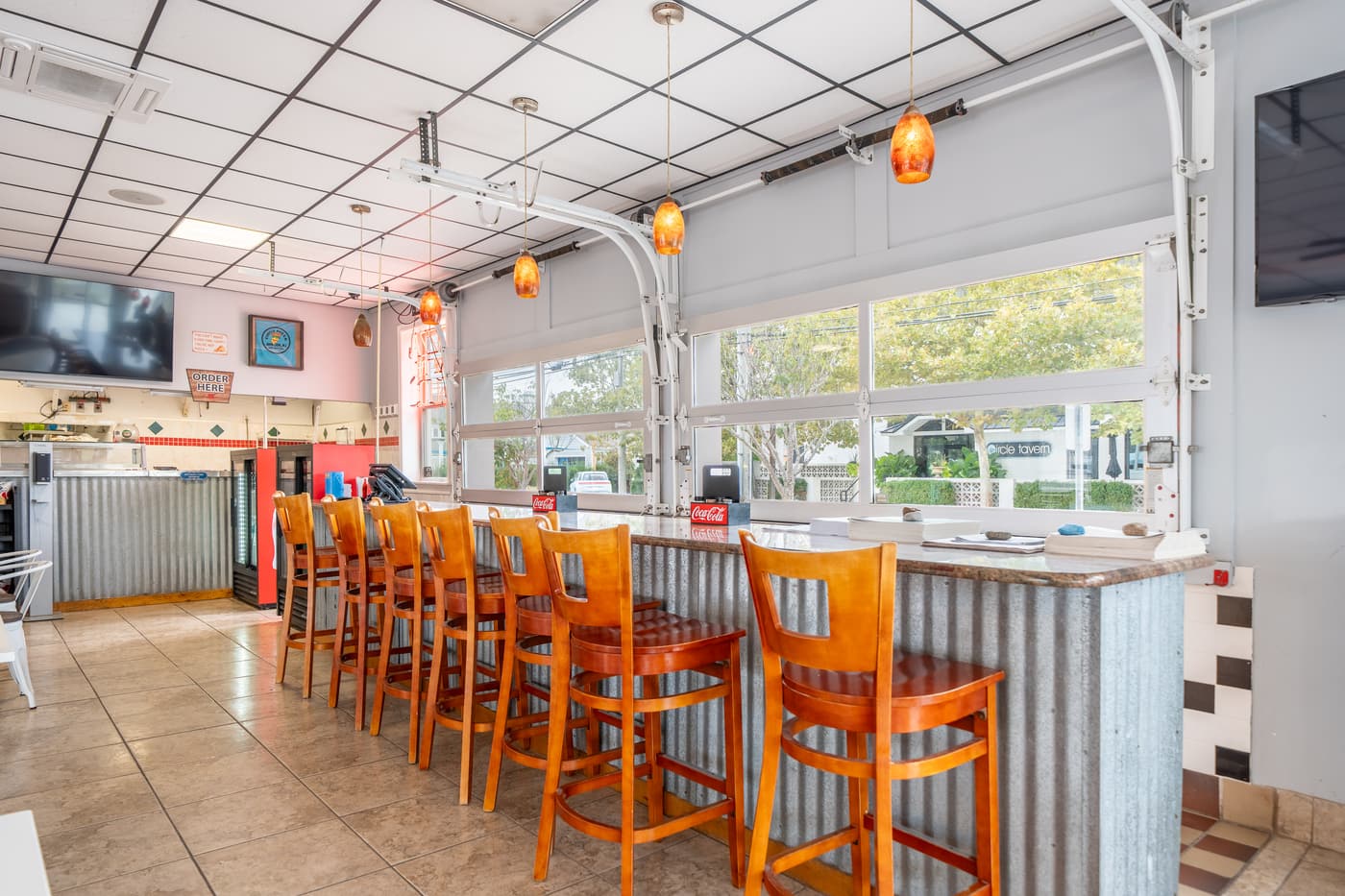The dining room of the restaurant at 2108 Dune Drive.