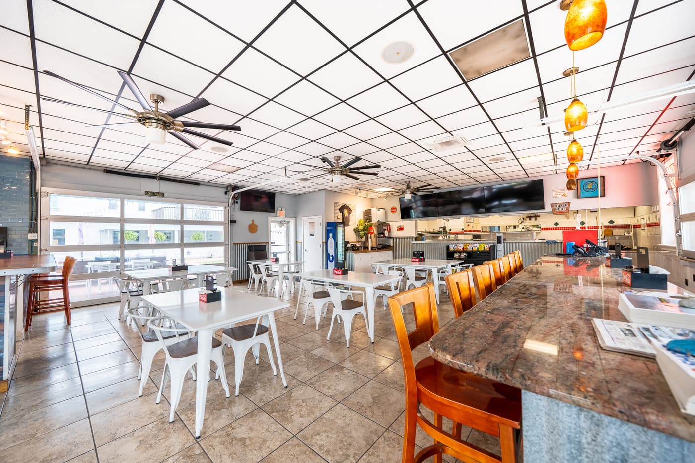 The dining room of the restaurant at 2108 Dune Drive.
