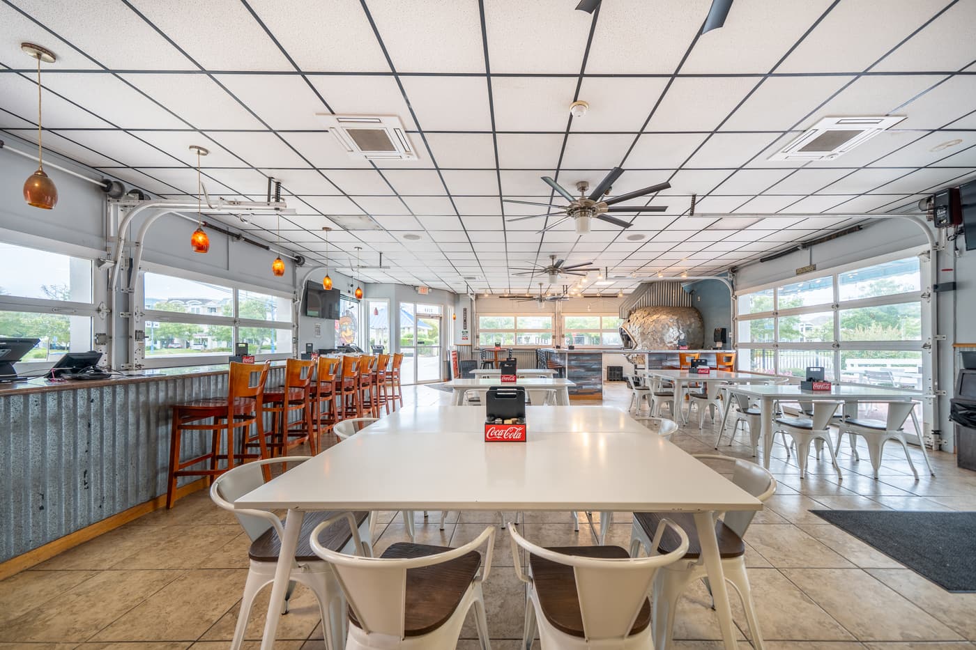 The dining room of the restaurant at 2108 Dune Drive.