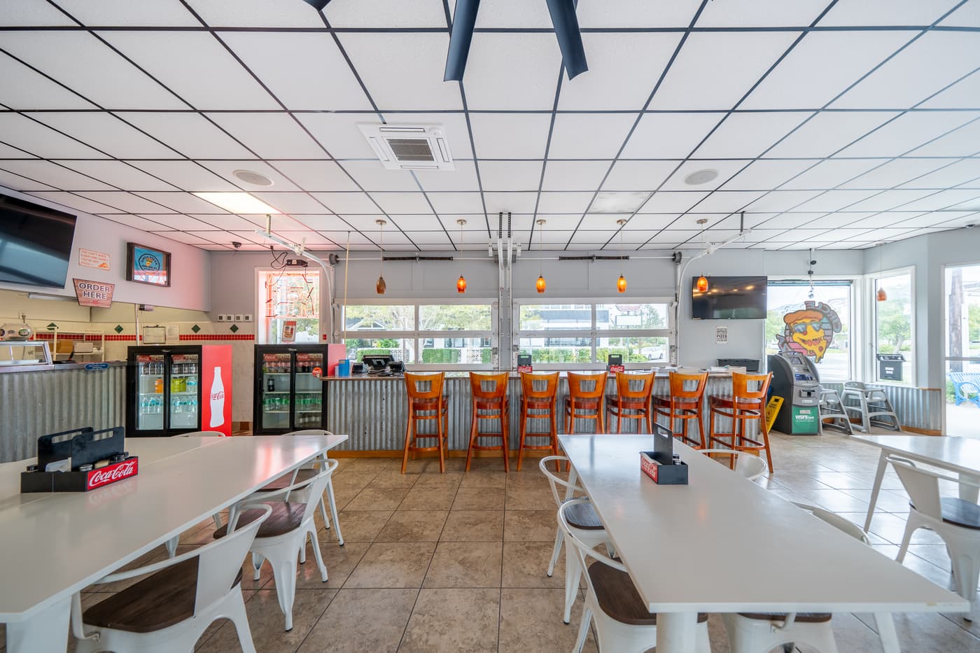 The dining room of the restaurant at 2108 Dune Drive.