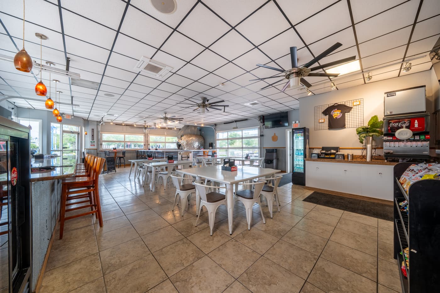 The dining room of the restaurant at 2108 Dune Drive.