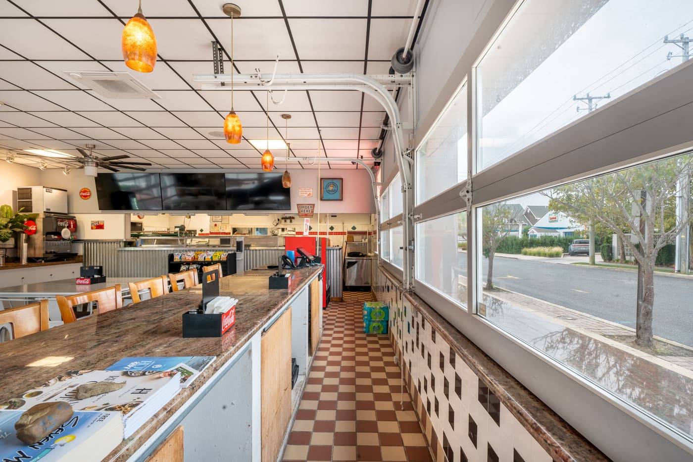 The dining room of the restaurant at 2108 Dune Drive.