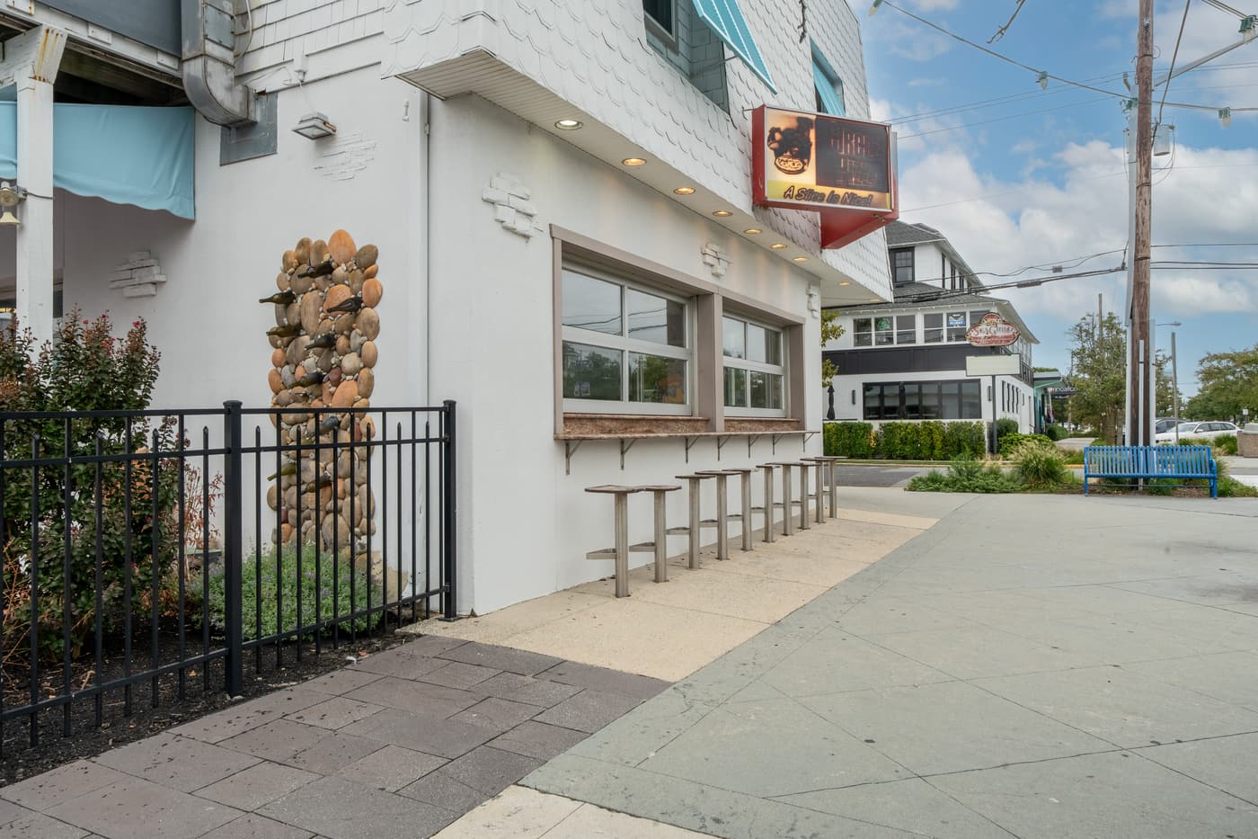 Exterior view of the restaurant building at 2108 Dune Drive, Avalon.