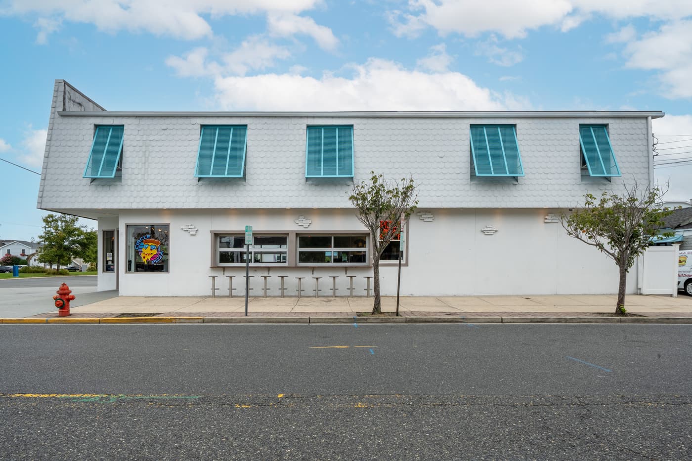 Exterior view of the restaurant building at 2108 Dune Drive, Avalon.